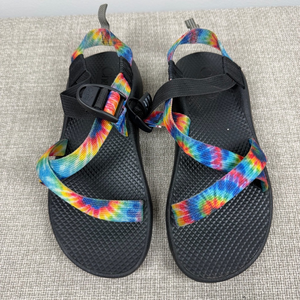 Chaco Z1 Ecotread Kids Sandals Rainbow Tie Dye Youth Size 6 Hiking Outdoor - Picture 2 of 12